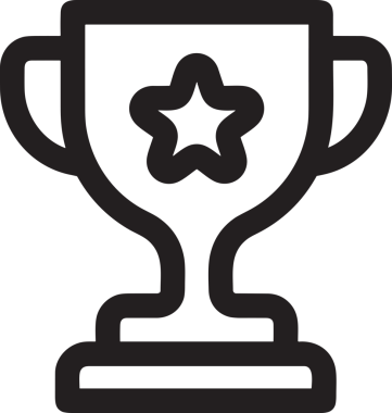 Kazanan Siyah ve Beyaz Logo Simgesi Markalaşma ve Tasarım için PNG Biçiminde