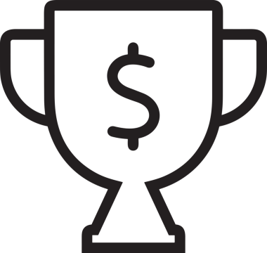 Kazanan Siyah ve Beyaz Logo Simgesi Markalaşma ve Tasarım için PNG Biçiminde