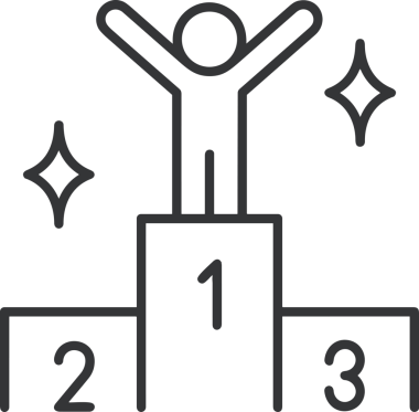 Kazanan Siyah ve Beyaz Logo Simgesi Markalaşma ve Tasarım için PNG Biçiminde