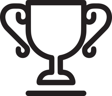 Kazanan Siyah ve Beyaz Logo Simgesi Markalaşma ve Tasarım için PNG Biçiminde