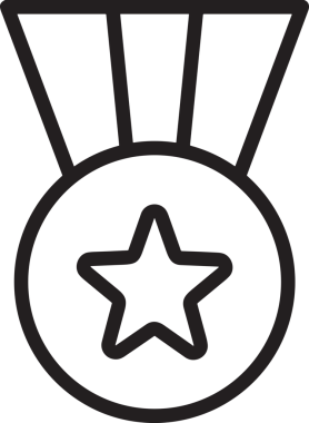 Kazanan Siyah ve Beyaz Logo Simgesi Markalaşma ve Tasarım için PNG Biçiminde