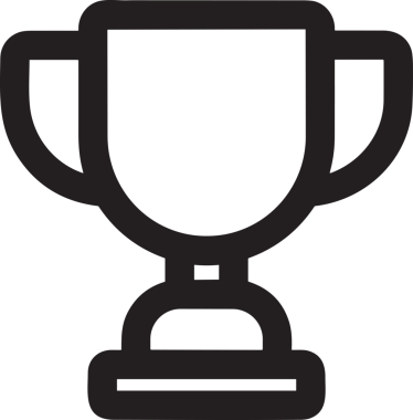 Kazanan Siyah ve Beyaz Logo Simgesi Markalaşma ve Tasarım için PNG Biçiminde