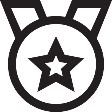 Kazanan Siyah ve Beyaz Logo Simgesi Markalaşma ve Tasarım için PNG Biçiminde