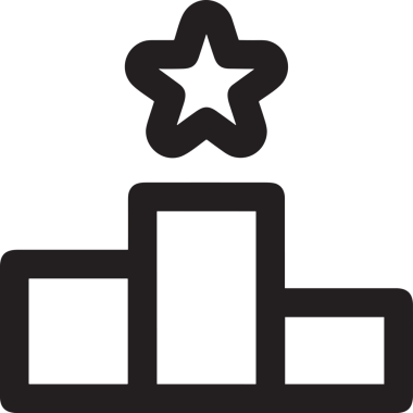 Kazanan Siyah ve Beyaz Logo Simgesi Markalaşma ve Tasarım için PNG Biçiminde