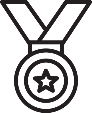 Kazanan Siyah ve Beyaz Logo Simgesi Markalaşma ve Tasarım için PNG Biçiminde