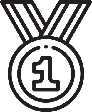 Kazanan Siyah ve Beyaz Logo Simgesi Markalaşma ve Tasarım için PNG Biçiminde