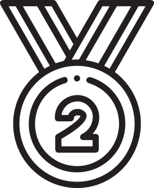 Kazanan Siyah ve Beyaz Logo Simgesi Markalaşma ve Tasarım için PNG Biçiminde