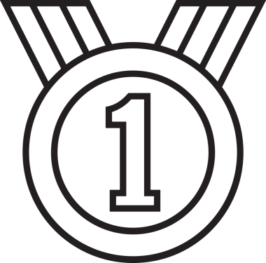 Kazanan Siyah ve Beyaz Logo Simgesi Markalaşma ve Tasarım için PNG Biçiminde