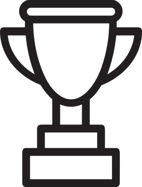 Kazanan Siyah ve Beyaz Logo Simgesi Markalaşma ve Tasarım için PNG Biçiminde