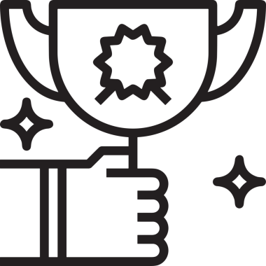 Kazanan Siyah ve Beyaz Logo Simgesi Markalaşma ve Tasarım için PNG Biçiminde