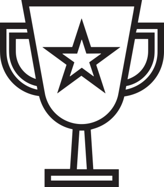 Kazanan Siyah ve Beyaz Logo Simgesi Markalaşma ve Tasarım için PNG Biçiminde