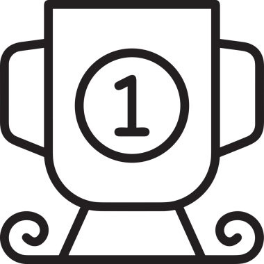 Kazanan Siyah ve Beyaz Logo Simgesi Markalaşma ve Tasarım için PNG Biçiminde