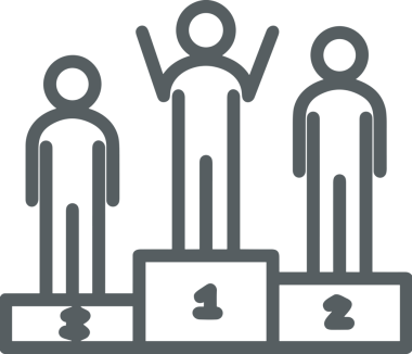 Kazanan Siyah ve Beyaz Logo Simgesi Markalaşma ve Tasarım için PNG Biçiminde