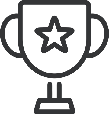 Kazanan Siyah ve Beyaz Logo Simgesi Markalaşma ve Tasarım için PNG Biçiminde