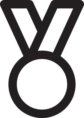 Kazanan Siyah ve Beyaz Logo Simgesi Markalaşma ve Tasarım için PNG Biçiminde