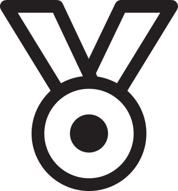 Kazanan Siyah ve Beyaz Logo Simgesi Markalaşma ve Tasarım için PNG Biçiminde