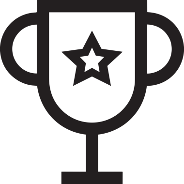 Kazanan Siyah ve Beyaz Logo Simgesi Markalaşma ve Tasarım için PNG Biçiminde