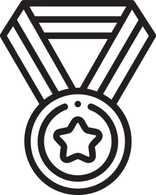 Kazanan Siyah ve Beyaz Logo Simgesi Markalaşma ve Tasarım için PNG Biçiminde