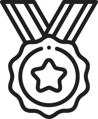 Kazanan Siyah ve Beyaz Logo Simgesi Markalaşma ve Tasarım için PNG Biçiminde