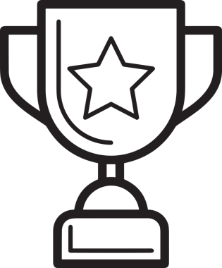 Kazanan Siyah ve Beyaz Logo Simgesi Markalaşma ve Tasarım için PNG Biçiminde