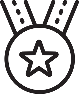 Kazanan Siyah ve Beyaz Logo Simgesi Markalaşma ve Tasarım için PNG Biçiminde