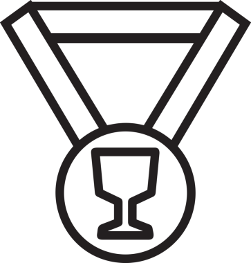 Kazanan Siyah ve Beyaz Logo Simgesi Markalaşma ve Tasarım için PNG Biçiminde