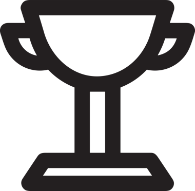 Kazanan Siyah ve Beyaz Logo Simgesi Markalaşma ve Tasarım için PNG Biçiminde