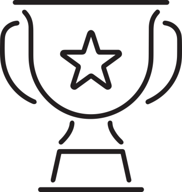 Kazanan Siyah ve Beyaz Logo Simgesi Markalaşma ve Tasarım için PNG Biçiminde