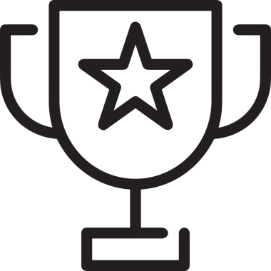 Kazanan Siyah ve Beyaz Logo Simgesi Markalaşma ve Tasarım için PNG Biçiminde