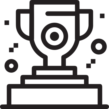 Kazanan Siyah ve Beyaz Logo Simgesi Markalaşma ve Tasarım için PNG Biçiminde