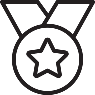 Kazanan Siyah ve Beyaz Logo Simgesi Markalaşma ve Tasarım için PNG Biçiminde