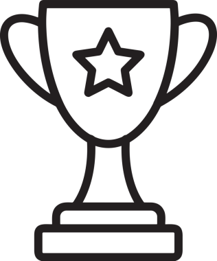 Kazanan Siyah ve Beyaz Logo Simgesi Markalaşma ve Tasarım için PNG Biçiminde