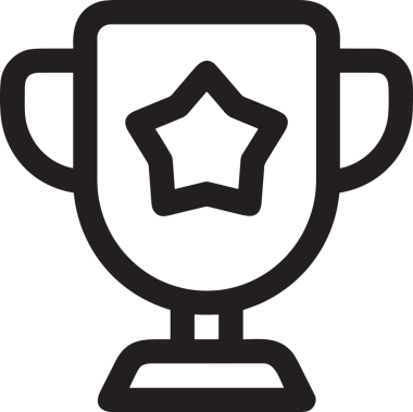 Kazanan Siyah ve Beyaz Logo Simgesi Markalaşma ve Tasarım için PNG Biçiminde