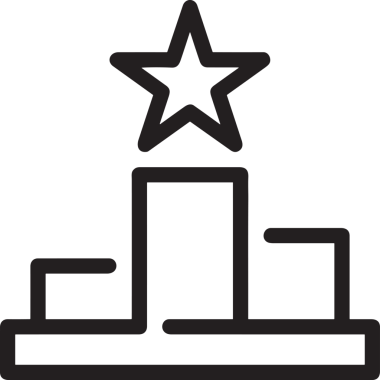 Kazanan Siyah ve Beyaz Logo Simgesi Markalaşma ve Tasarım için PNG Biçiminde