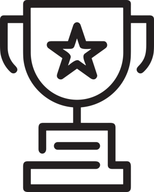 Kazanan Siyah ve Beyaz Logo Simgesi Markalaşma ve Tasarım için PNG Biçiminde