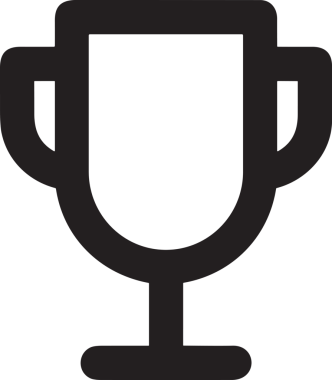 Kazanan Siyah ve Beyaz Logo Simgesi Markalaşma ve Tasarım için PNG Biçiminde