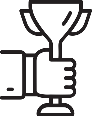 Kazanan Siyah ve Beyaz Logo Simgesi Markalaşma ve Tasarım için PNG Biçiminde