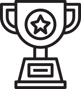 Kazanan Siyah ve Beyaz Logo Simgesi Markalaşma ve Tasarım için PNG Biçiminde