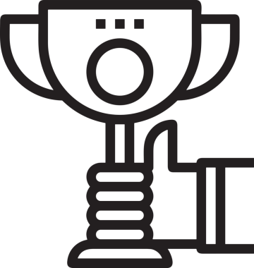 Kazanan Siyah ve Beyaz Logo Simgesi Markalaşma ve Tasarım için PNG Biçiminde