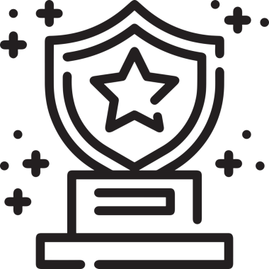 Kazanan Siyah ve Beyaz Logo Simgesi Markalaşma ve Tasarım için PNG Biçiminde