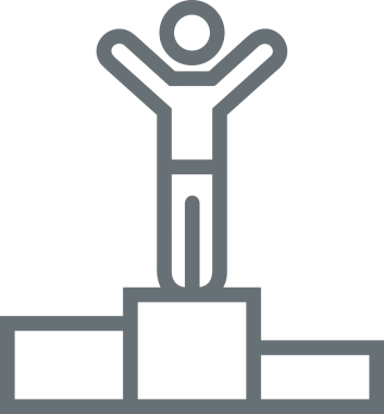 Kazanan Siyah ve Beyaz Logo Simgesi Markalaşma ve Tasarım için PNG Biçiminde