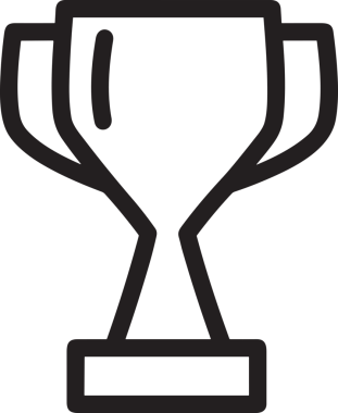 Kazanan Siyah ve Beyaz Logo Simgesi Markalaşma ve Tasarım için PNG Biçiminde