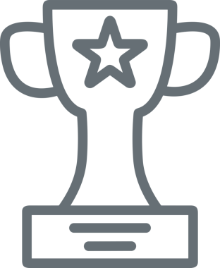 Kazanan Siyah ve Beyaz Logo Simgesi Markalaşma ve Tasarım için PNG Biçiminde