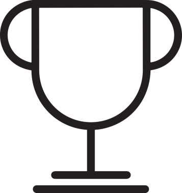 Kazanan Siyah ve Beyaz Logo Simgesi Markalaşma ve Tasarım için PNG Biçiminde