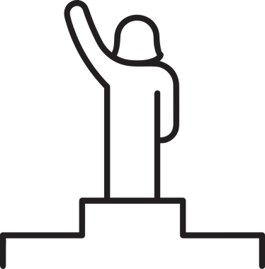 Kazanan Siyah ve Beyaz Logo Simgesi Markalaşma ve Tasarım için PNG Biçiminde