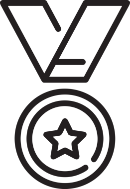 Kazanan Siyah ve Beyaz Logo Simgesi Markalaşma ve Tasarım için PNG Biçiminde