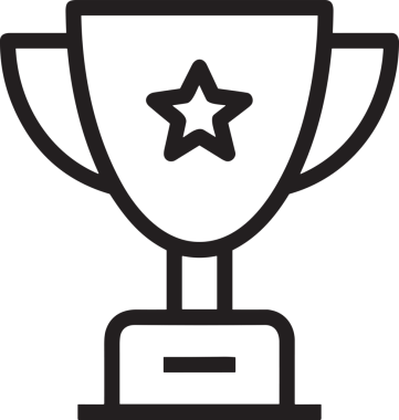 Kazanan Siyah ve Beyaz Logo Simgesi Markalaşma ve Tasarım için PNG Biçiminde