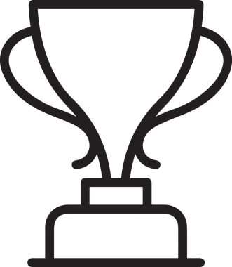 Kazanan Siyah ve Beyaz Logo Simgesi Markalaşma ve Tasarım için PNG Biçiminde