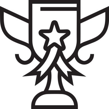 Kazanan Siyah ve Beyaz Logo Simgesi Markalaşma ve Tasarım için PNG Biçiminde