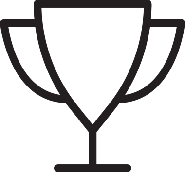 Kazanan Siyah ve Beyaz Logo Simgesi Markalaşma ve Tasarım için PNG Biçiminde